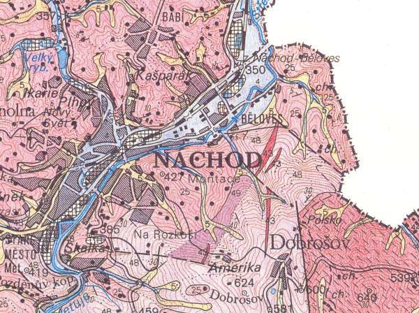 Běloves - geologická mapa 1:50 000