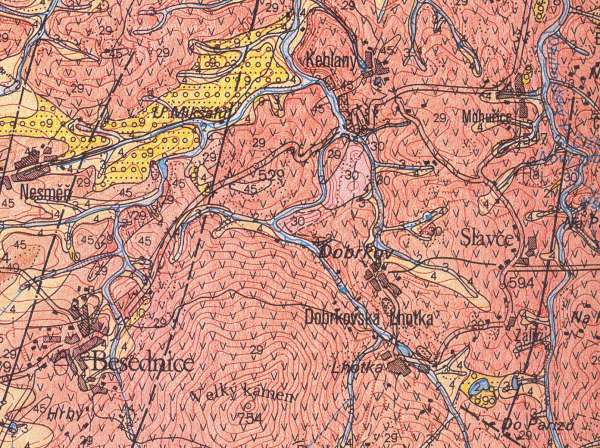 Besednice - geologická mapa 1:50 000