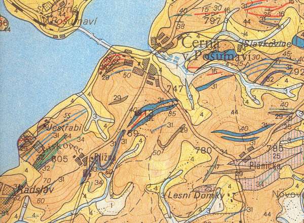 Černá v Pošumaví - geologická mapa 1:50 000
