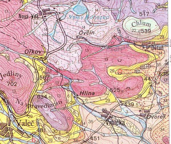 Dětaň - geologická mapa, list Žlutice
