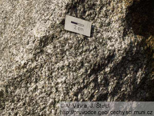 Kamenná Lhota - textura granitu koutského typu