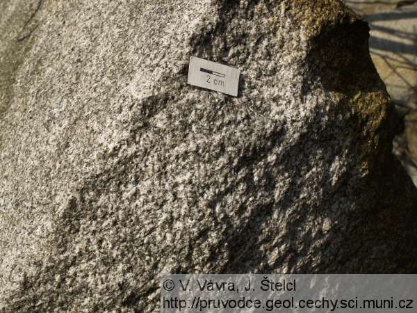 Kamenná Lhota - textura granitu koutského typu