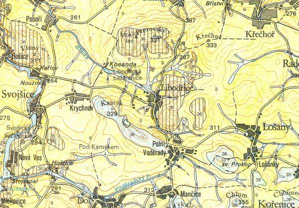 Libodřice - geologická mapa 1:50 000