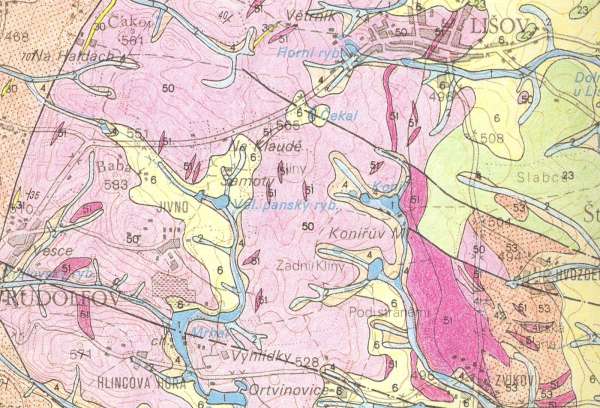 Liov - geologick mapa list esk Budjovice