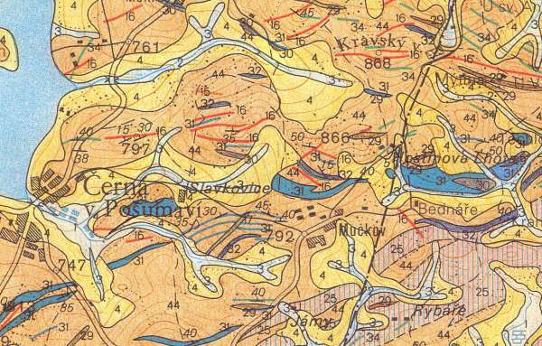 Muckov - geologická mapa 1:50 000