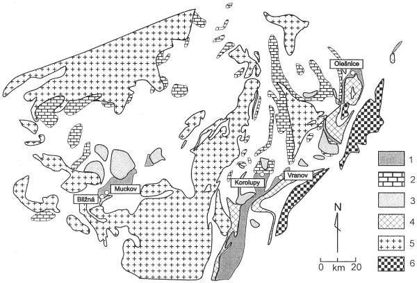 Muckov - geologické schema okolí lokality