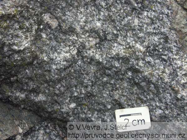 Pěčín - textura granodioritu
