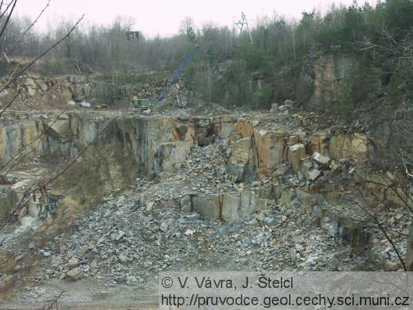 Prosetín - těžba granodioritových kvádrů