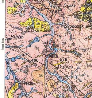 Rejta - geologická mapa list České Velenice