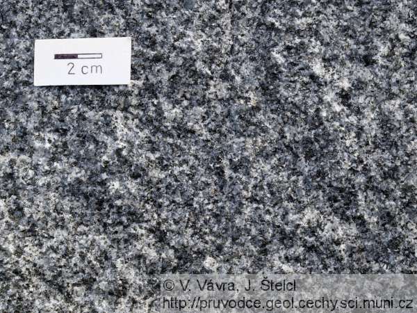 Skuteč - textura amfibol-biotitového granodioritu
