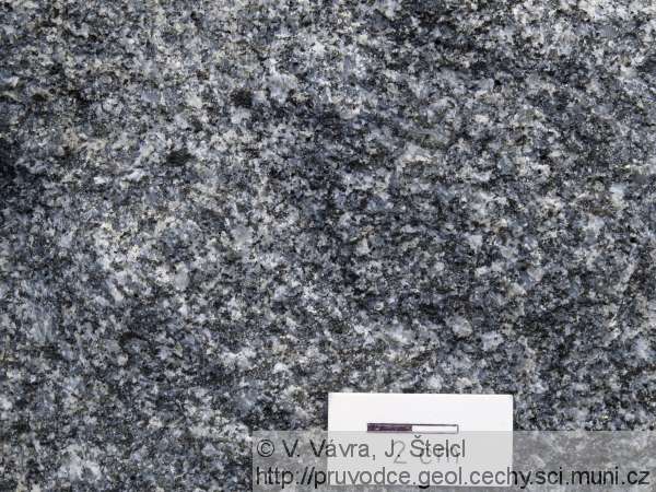 Skuteč - textura amfibol-biotitového granodioritu
