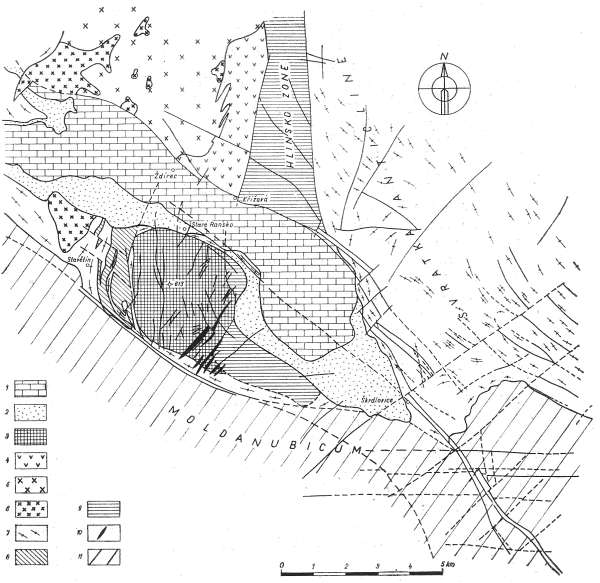 Staré Ransko - strukturní mapa masivu a okolí
