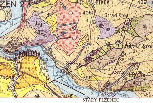 Starý Plzenec - geologická mapa 12-33