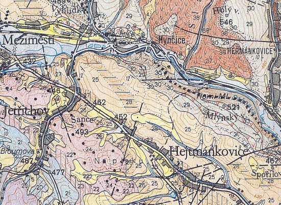 Hejtmánkovice: geologická mapa oblasti