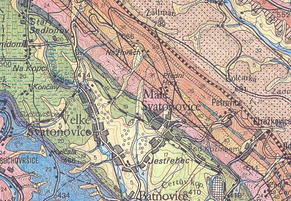 Malé Svatoňovice: geologická mapa