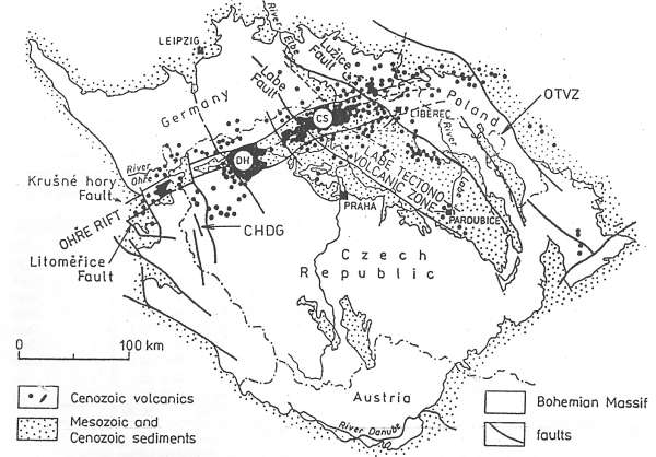 Neovulkanity - hlavn tektonick linie
