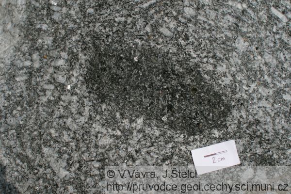 Vepice - uzavřenina magmatitů v durbachitu